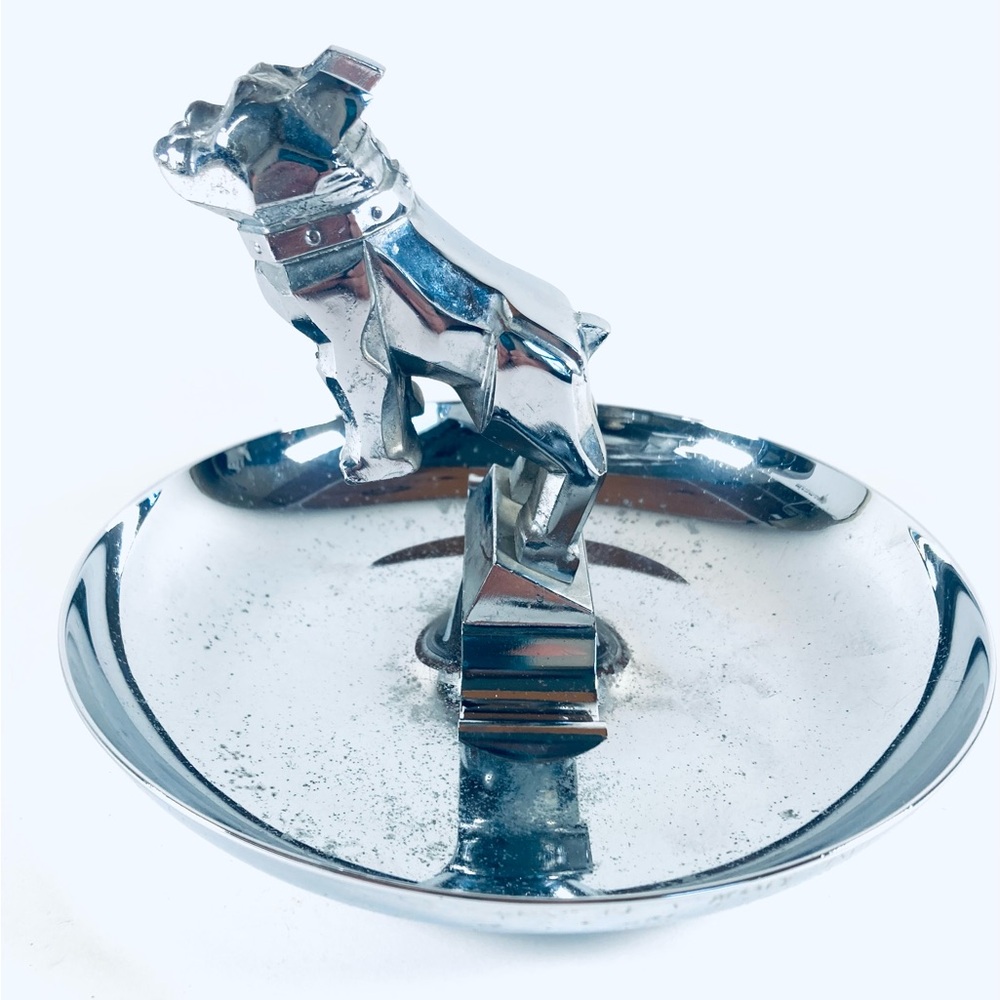 MACK TRUCK Bulldog 7" Cigarette Cigar Ashtray Dealer Promo Advertising Chrome